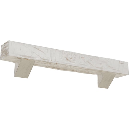 Kit W/ Breckinridge Corbels, Factory Prepped, 6H  X 6D X 60W Hand Hewn Faux Wood Fireplace ManteL